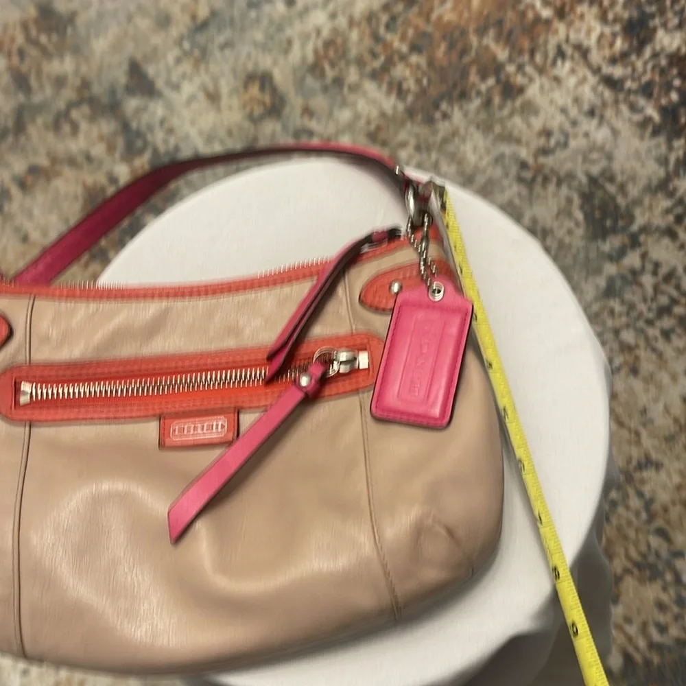 Coach Tan, Orange, Pink Shoulder Bag